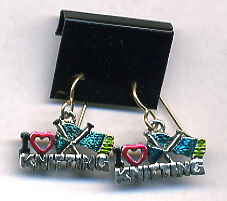 I Love Knitting Earrings