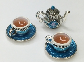 3 Pc Tea Set - Blue