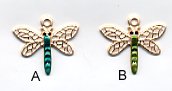 Sm. Dragonfly Charm - Green